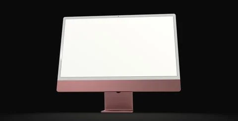 3d rendering of a blank computer display with copy space on a black backgroun Stock Illustration