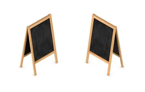 3d rendering of a blank easel chalkboard in double-sided isometric view Stock Illustration