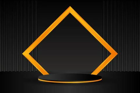 3D rendering of blank product background for cosmetics product. Modern blac.. Stock Illustration