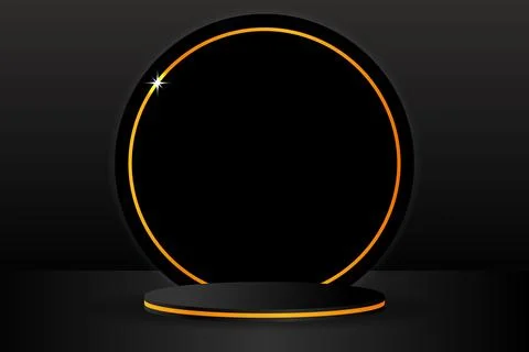 3D rendering of blank product background for cosmetics product. Modern blac.. Stock Illustration