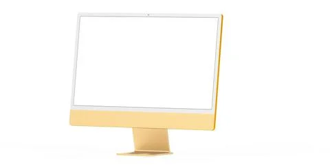 3D rendering of blank screen desktop computer isolated on a white background Illustrazione stock