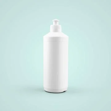 3D rendering blank white cosmetic plastic bottle with push pull cap isolat... Stock Photos