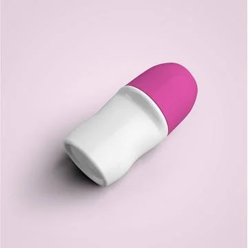3D rendering blank white roll on deodorant plastic bottle with pink cap is... Stock Photos