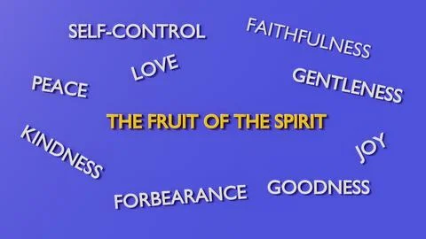 A 3D rendering of blocks spelling "THE FRUIT OF THE SPIRIT" Stock Illustration