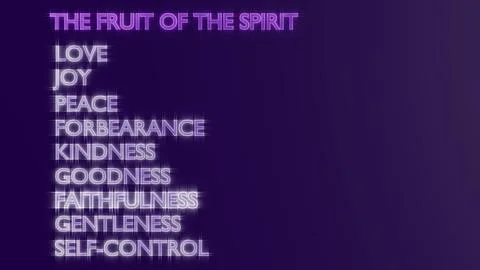 A 3D rendering of blocks spelling "THE FRUIT OF THE SPIRIT" Illustrazione stock