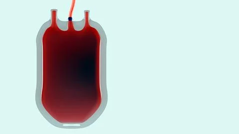 A 3d rendering of blood bag, the fundamental unit of blood donation. 스톡 일러스트