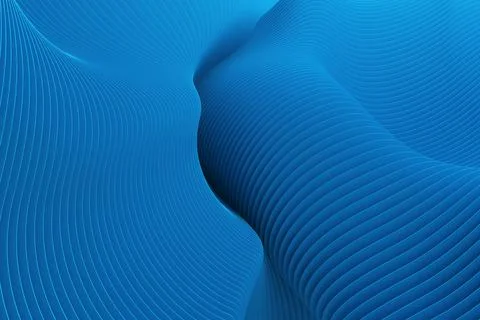 3D rendering blue abstract background with line waves Stock Illustration