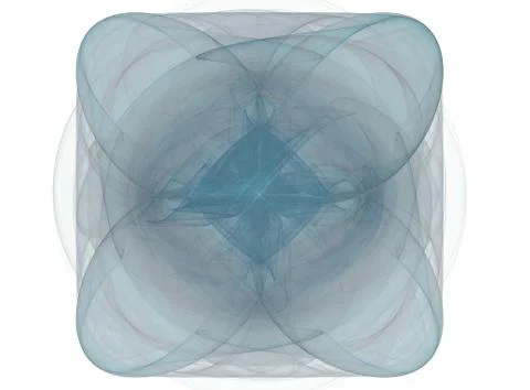 3D rendering with blue abstract fractal in the form of a flower Stock Illustration