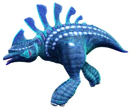 3D Rendering Blue Alien Creature on White Stock Illustration