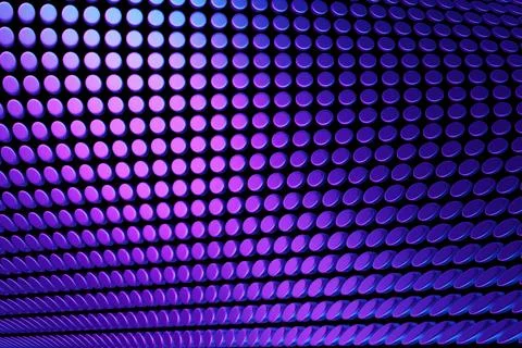 3D rendering. Blue and purple   pattern of different circles. Minimalistic pa Illustrazione stock