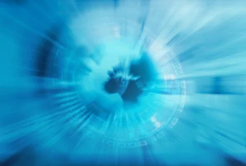 A 3d rendering of a blue background with binary codes / Concept of big data t 스톡 일러스트