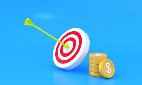 3D rendering blue background successfully obtains business target Stock Illustration