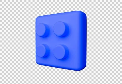 3d rendering of blue block icon illustration on black background 스톡 일러스트
