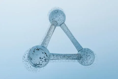 3d rendering, blue chemical formula with particle effects 스톡 일러스트