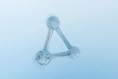 3d rendering, blue chemical formula with particle effects Stock Illustration
