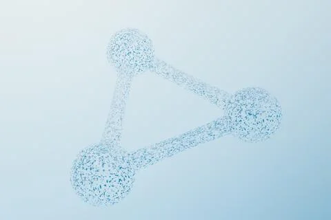 3d rendering, blue chemical formula with particle effects 스톡 일러스트