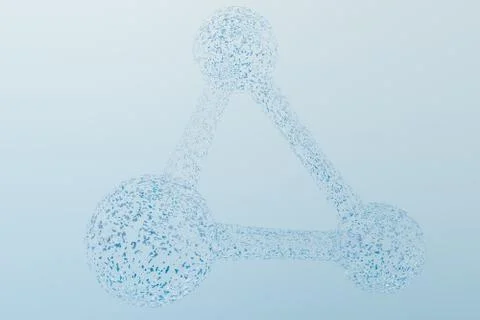 3d rendering, blue chemical formula with particle effects 스톡 일러스트