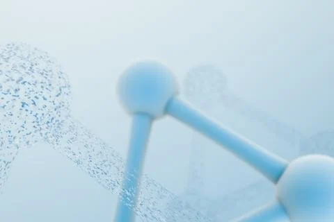 3d rendering, blue chemical formula with particle effects イラスト素材