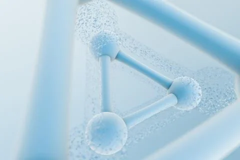 3d rendering, blue chemical formula with particle effects イラスト素材