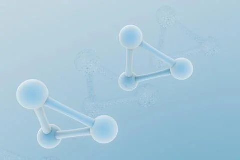 3d rendering, blue chemical formula with particle effects イラスト素材