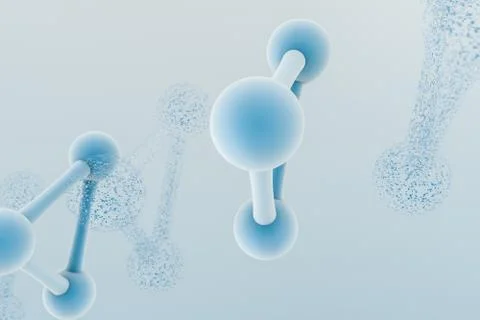 3d rendering, blue chemical formula with particle effects Stock Illustration