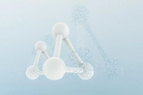 3d rendering, blue chemical formula with particle effects 스톡 일러스트