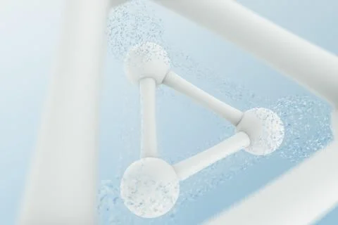3d rendering, blue chemical formula with particle effects 스톡 일러스트