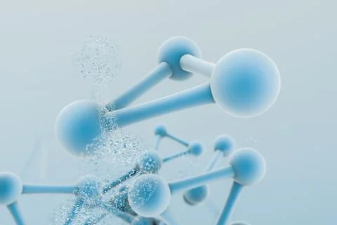 3d rendering, blue chemical formula with particle effects 스톡 일러스트