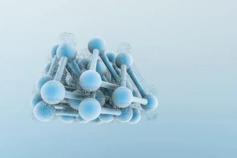 3d rendering, blue chemical formula with particle effects 스톡 일러스트