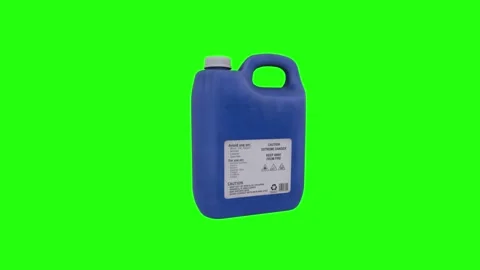 3D rendering of a blue cleaning solution container with a blank label Stock-Footage 303594876