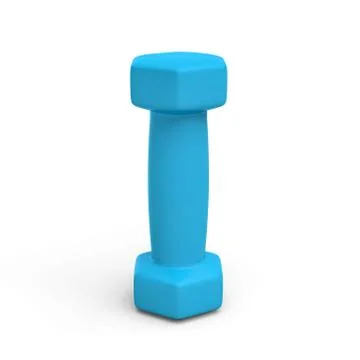 3d rendering of a blue dumbell isolated on white background Stock Illustration