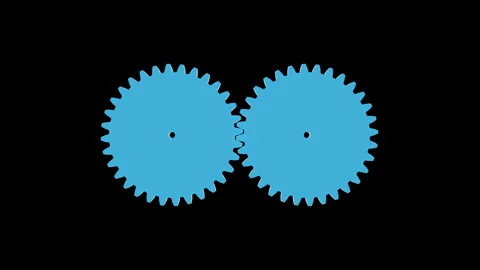 3D rendering of blue gears rotating. Technology system seamless loop. Stock Footage 340298127