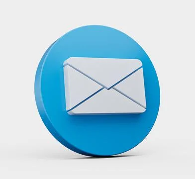 3d rendering of a blue message notification icon isolated on white background Stock Illustration