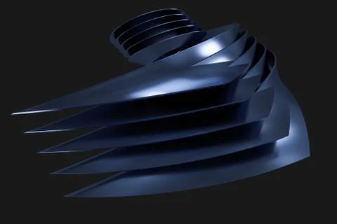 3d rendering, blue metalic surface and graphic design background Stock Photos
