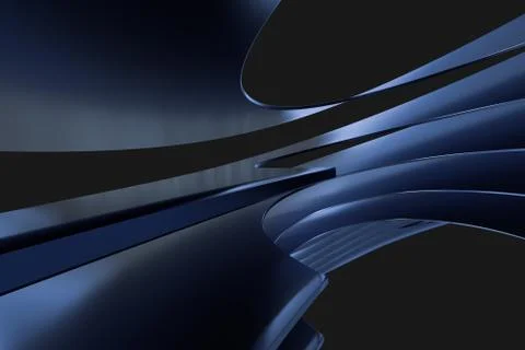 3d rendering, blue metalic surface and graphic design background Stock Photos