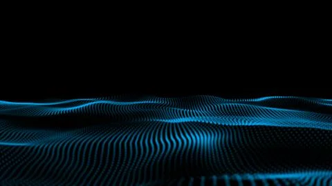 3d rendering of blue particular with nice wave イラスト素材