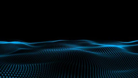 3d rendering of blue particular with nice wave Stock Photos