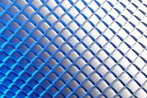3D rendering. Blue pattern of cubes of different shapes. Minimalistic pattern Stock Illustration