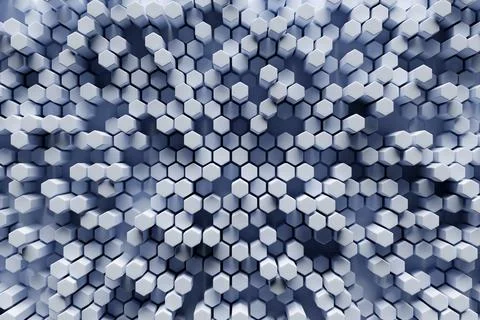 3D rendering. Blue  pattern  of different shapes. Minimalistic pattern of sim Ilustración de archivo