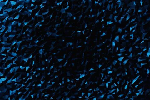 3D rendering. Blue pattern of triangles of different shapes. Minimalistic pat Illustrazione stock