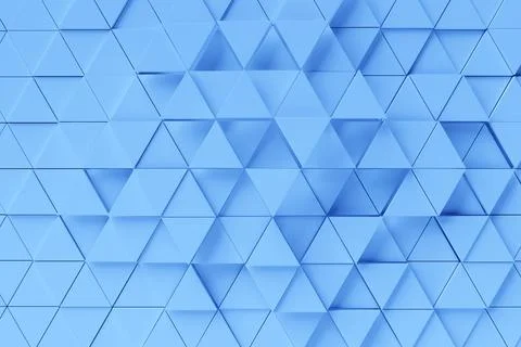 3D rendering. Blue pattern of triangles of different shapes. Minimalistic pat 스톡 일러스트