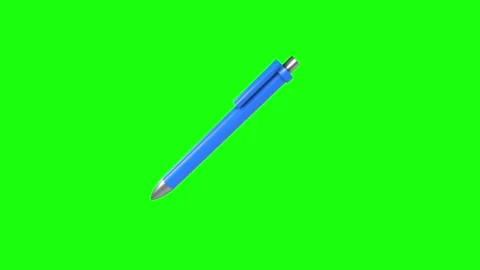 3D rendering of a blue pencil on a bright green background Stock Footage 287011829