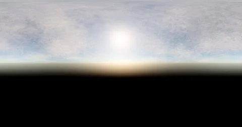 3D rendering. Blue sky with clouds at sunset or sunrise. Environment 360 HDRI Stock Illustration