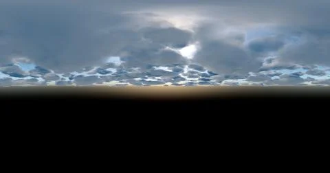 3D rendering. Blue sky with clouds at sunset or sunrise. Environment 360 HDRI Stock Illustration