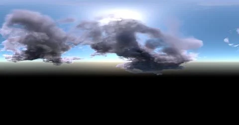 3D rendering. Blue sky with thunderstorm clouds at sunset or sunrise. Environ Stock Illustration