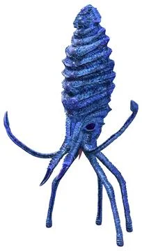 3D Rendering Blue Squid on White Stock Illustration