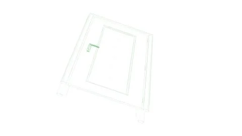 3d rendering of a blueprint door isolated on white Stockillustratie