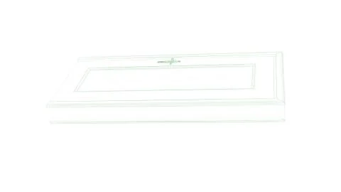 3d rendering of a blueprint door isolated on white Stockillustratie