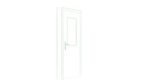 3d rendering of a blueprint door isolated on white Stockillustratie