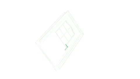 3d rendering of a blueprint door isolated on white Stockillustratie